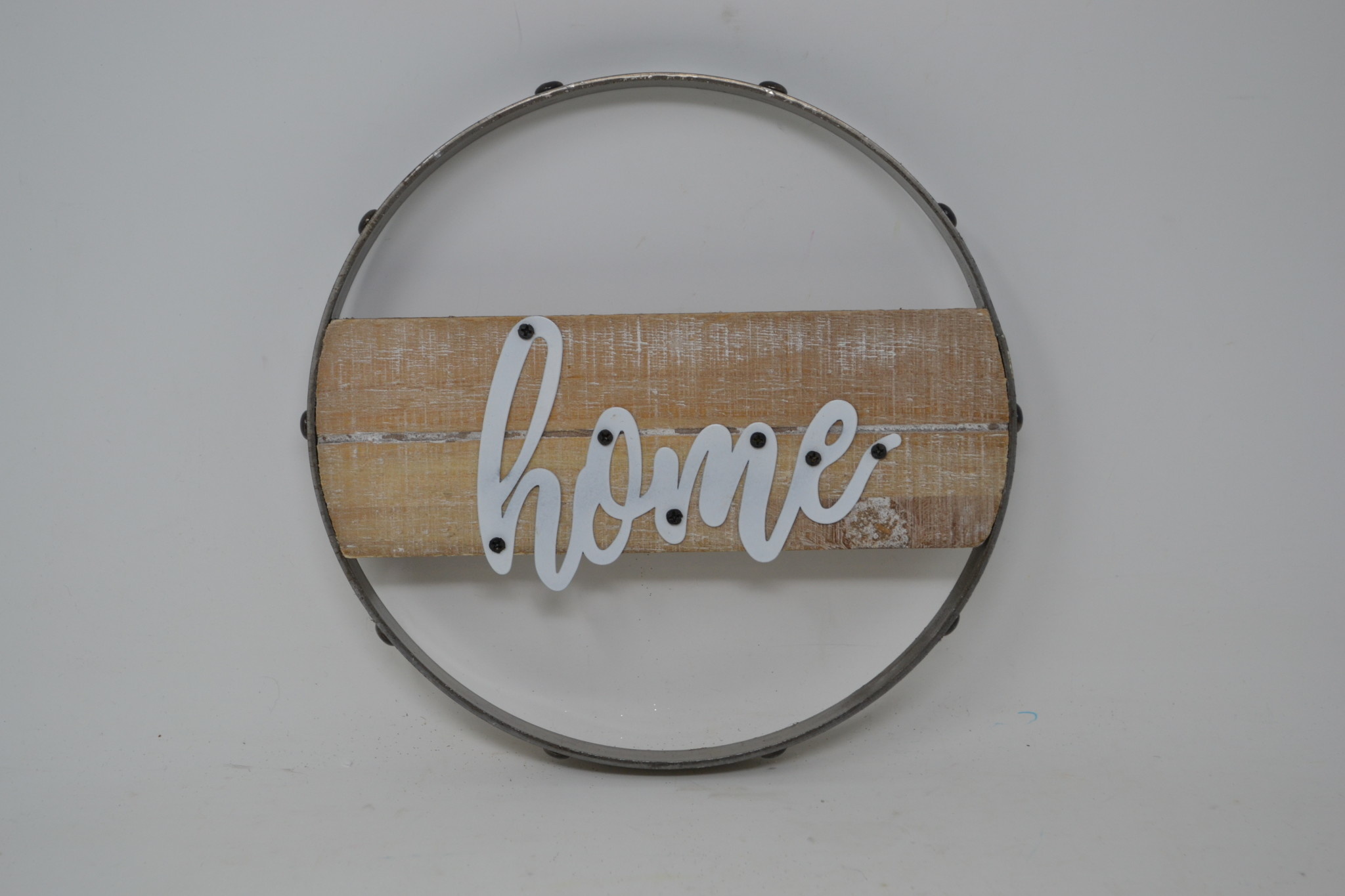 Round Wood and Tin Word Sign (3-Styles)