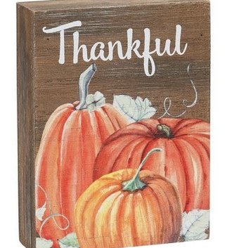 Thankful Pumpkin Mini-Block Sign