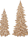 Set of 2 Gold Tipped Christmas Trees