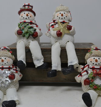 Plaid Snowman Shelf Sitter (4-Styles)