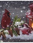 LED Tabletop Red Cardinal w/ Lantern Canvas