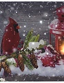 LED Tabletop Red Cardinal w/ Lantern Canvas