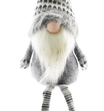 Jerry the Gray Tweed Gnome Shelf Sitter
