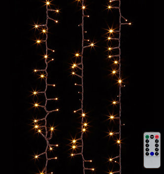 36.5' LED Snake 500 Lights Warm White w/ Remote