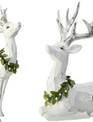 Set of 2 Frosted Mistletoe Deer