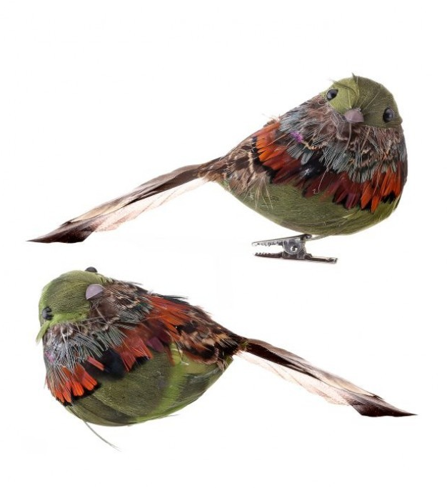 Feathered Aspen Bird Ornament (2-Styles)