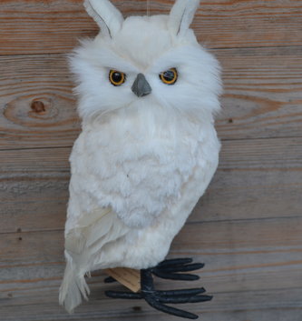 11" White Chenille Owl