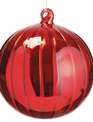 Red Glass Ribbed Ornament (2-Sizes)