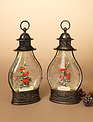 LED Bronze Cardinal Snow Globe Lantern(2-Styles)
