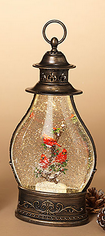 LED Bronze Cardinal Snow Globe Lantern(2-Styles)