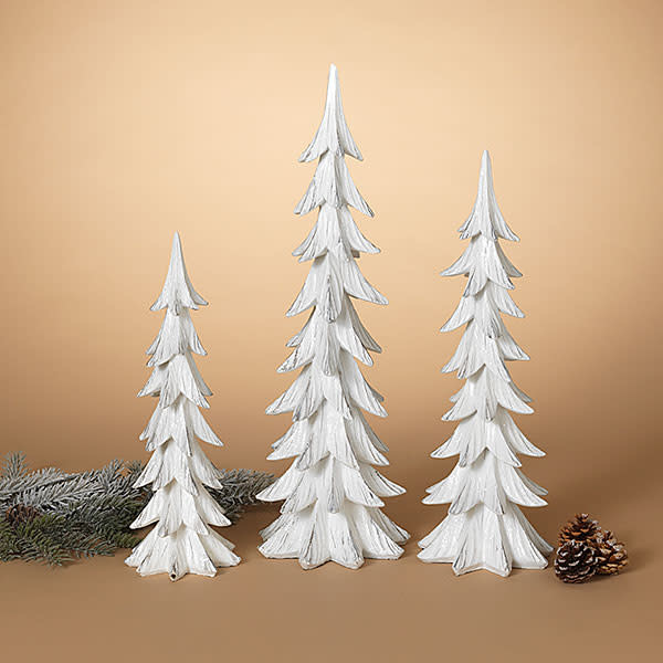 Set of 3 Majestic Snowy Christmas Trees