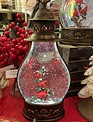 LED Bronze Cardinal Snow Globe Lantern(2-Styles)