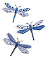 Eclectic Blue Patterned Metal Dragonfly (3-Styles)