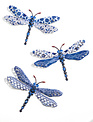 Eclectic Blue Patterned Metal Dragonfly (3-Styles)