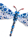 Eclectic Blue Patterned Metal Dragonfly (3-Styles)