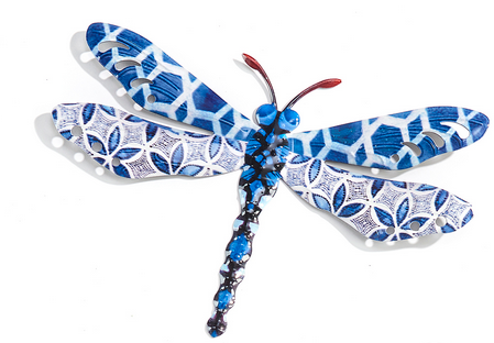 Eclectic Blue Patterned Metal Dragonfly (3-Styles)