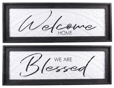 Rectangular Embossed Metal Framed Sign (2-Styles)