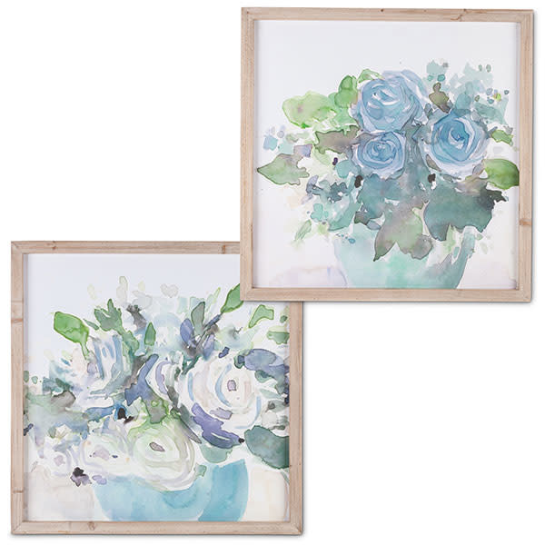 Distressed Blue Bouquet Framed Print