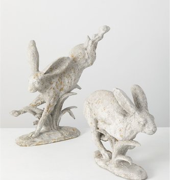 Set of 2 Leaping Rabbits