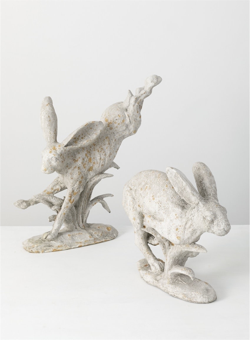 Set of 2 Leaping Rabbits