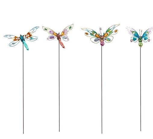 Jeweled Whimsical Garden Stake (4-Styles)