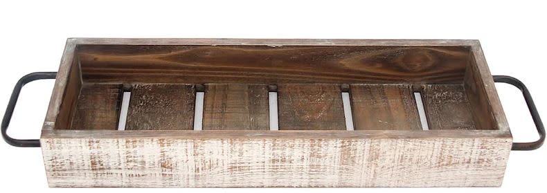 White Distressed Rectangular Tray