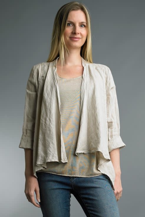 Tempo Paris Short Crop Linen Jacket (4-Colors) (4-Sizes)