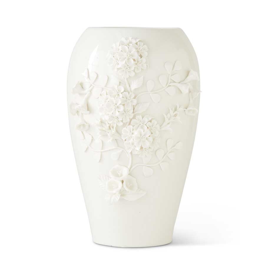 14" Ceramic 3-D Floral Vase