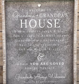 Welcome to Grandma & Grandpas House Sign (2-Colors)