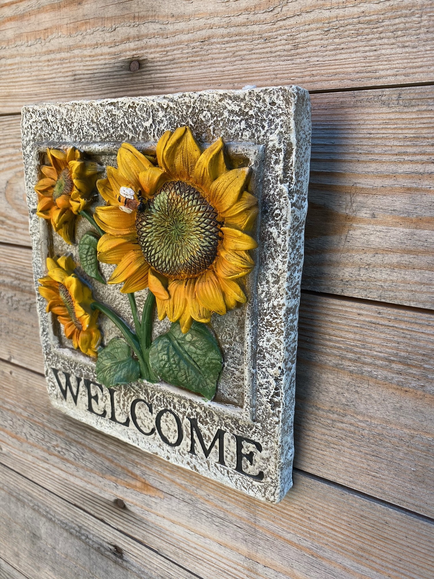 Welcome Sunflower Wall Plaque