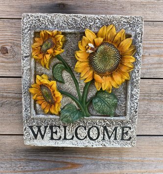 Welcome Sunflower Wall Plaque