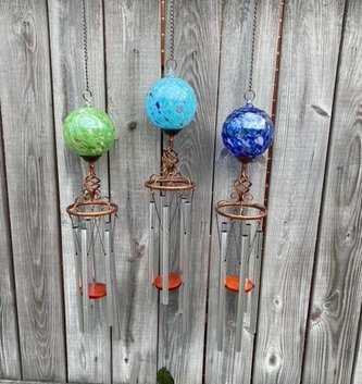 Fused Glass Orb Wind Chime