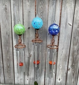 Fused Glass Orb Wind Chime