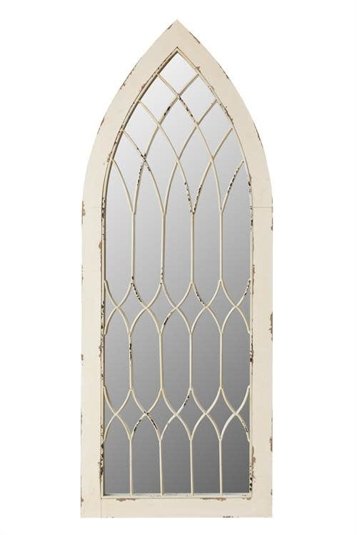 White Metal Cathedral Mirror