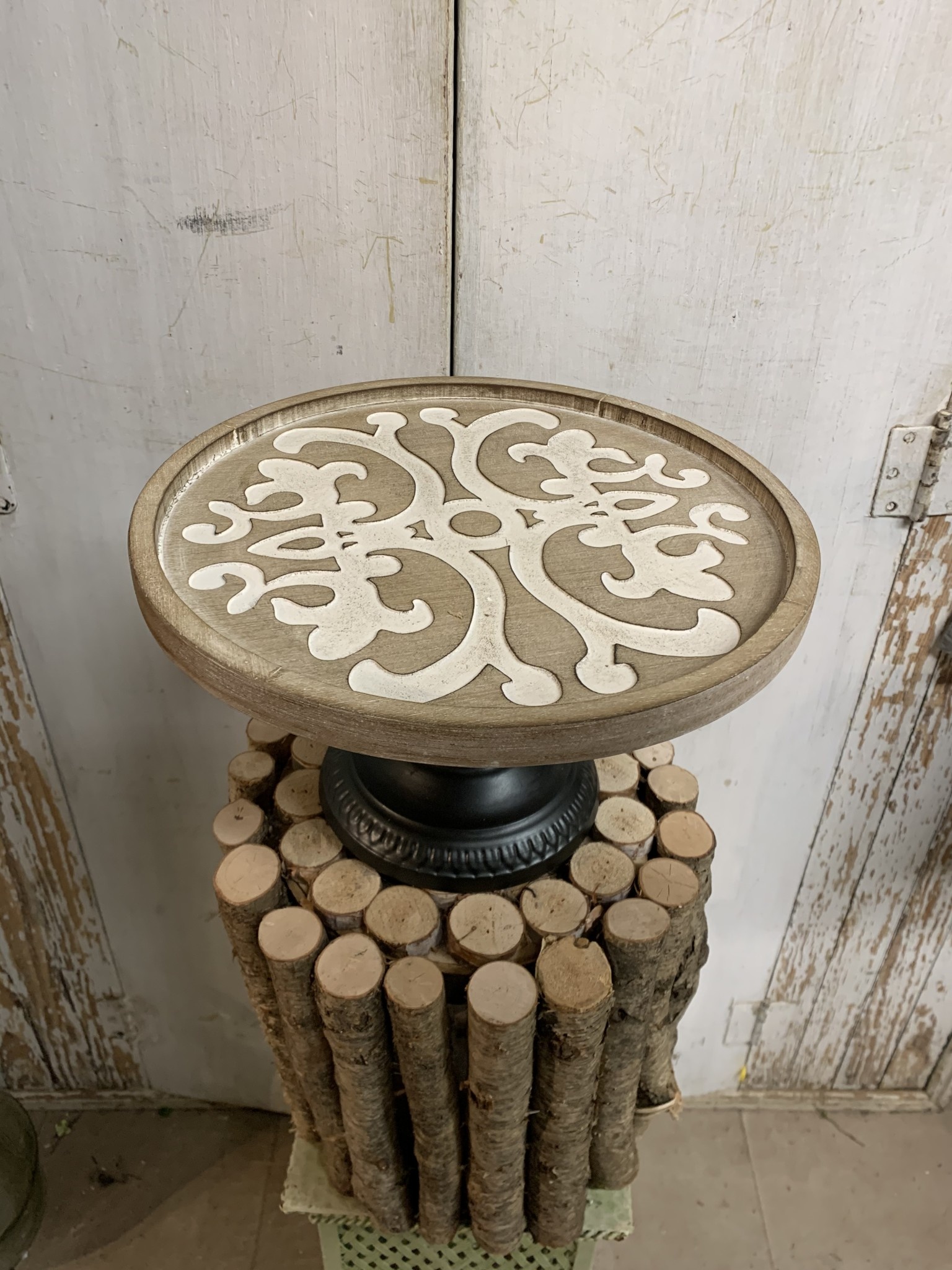 Wooden Scrolled Pedestal (3-sizes)