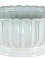 White Ribbed Ceramic Container