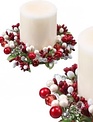 6" Jeweled Pearl Berry Candle Ring (3-Colors)