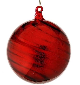 Dark Red Swirl Glass Ball