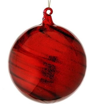 Dark Red Swirl Glass Ball