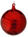 Dark Red Swirl Glass Ball
