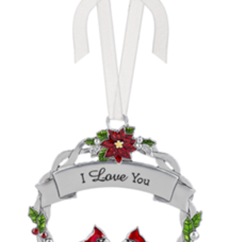 I Love You Metal Wreath Ornament