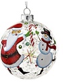 Clear Santa Snowman Glitter Ornament