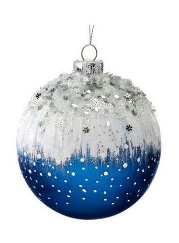 Blue Snow Capped Beaded Ornament (2-Styles)
