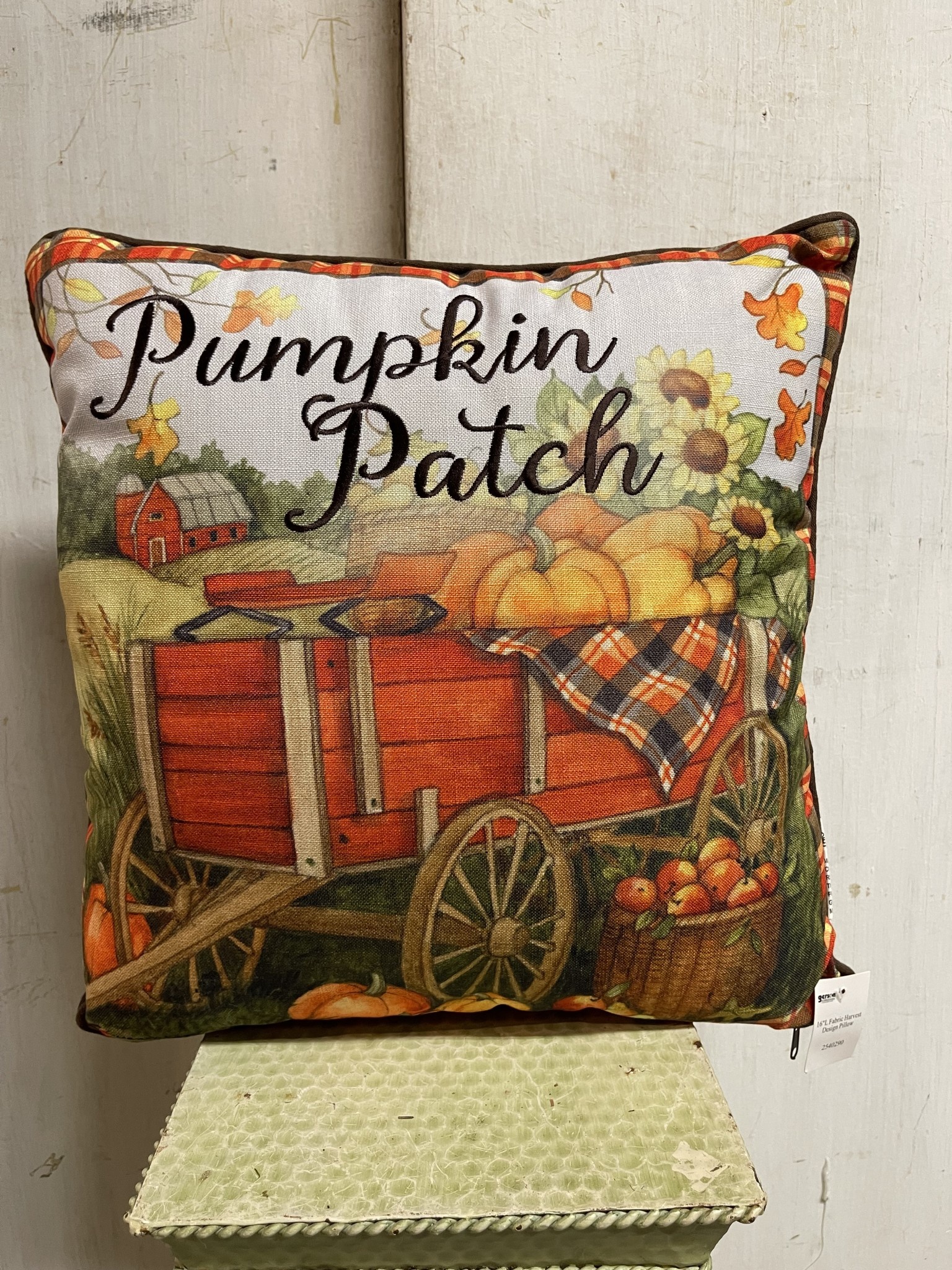 Embroidered Plaid Fall Pillow (4-Styles)
