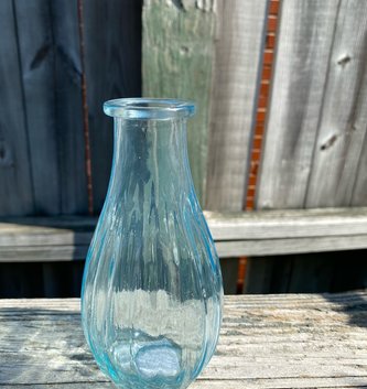 Blue Glass Stripe Vase