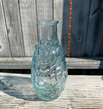Blue Glass Textured Vase