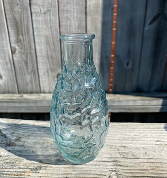 Blue Glass Textured Vase