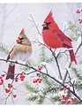 LED Tabletop Cardinals on Branch Canvas
