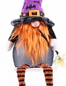 Sitting Light Up Witch Gnome (2-Colors)