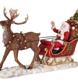 Santa in Sleigh w/ Reindeer